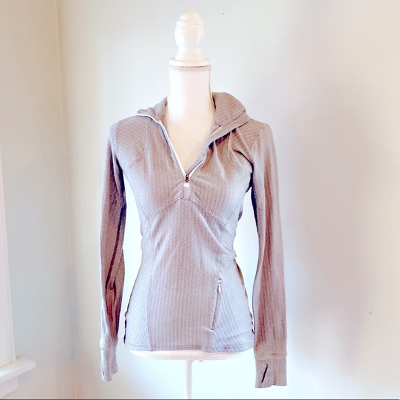 Lululemon Athletica houndstooth quarter zip pullover gray 4 - Picture 1 of 5